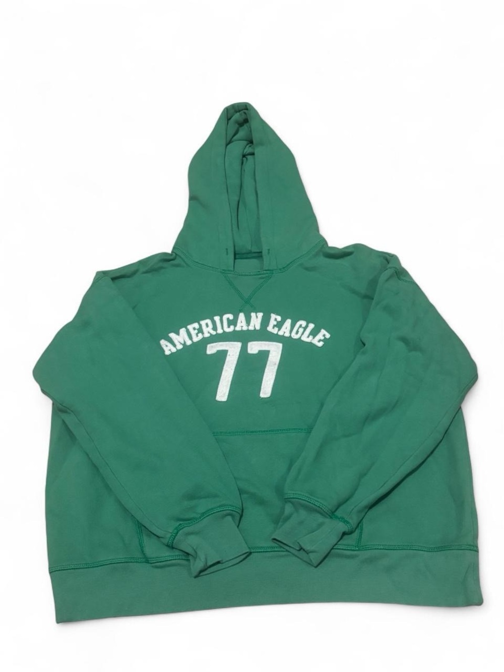 Vintage American Eagle Outfitters Green '77' Hoodie Sweatshirt
